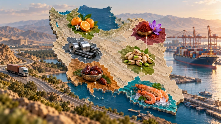 محصولات صادراتی استان های ایران